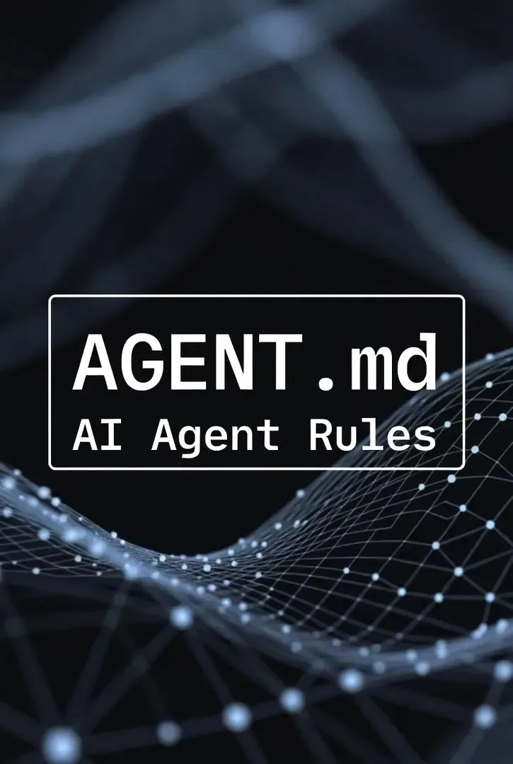 Shows the text, "AI Agent Rules: AGENT.md"